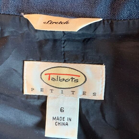 TALBOTS Denim Petites Blazer Size 6 - Picture 5 of 7